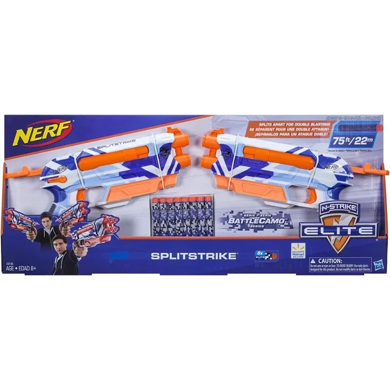 Hasbro Heat Nerf Elite Splitstrike Elite Combination Two Guns Two in One Hand Model Presents Back To School Anime Toys