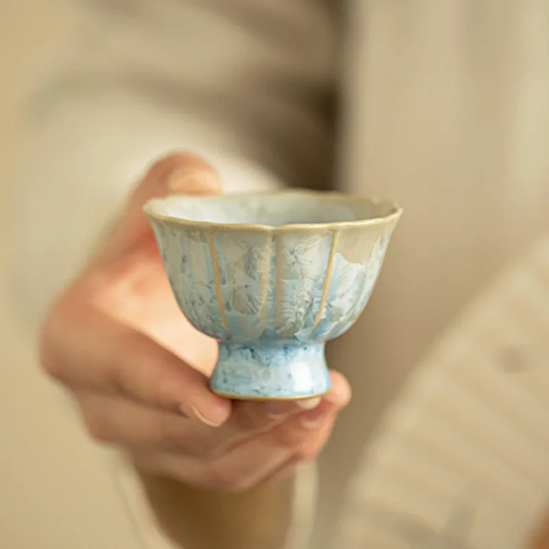 

1 Pc Chinese Vintage Ceramic Tea Cup Handmade Tea Bowl Household Teaware Master Teacup Travel Personal Tea Set Accessories 35ml