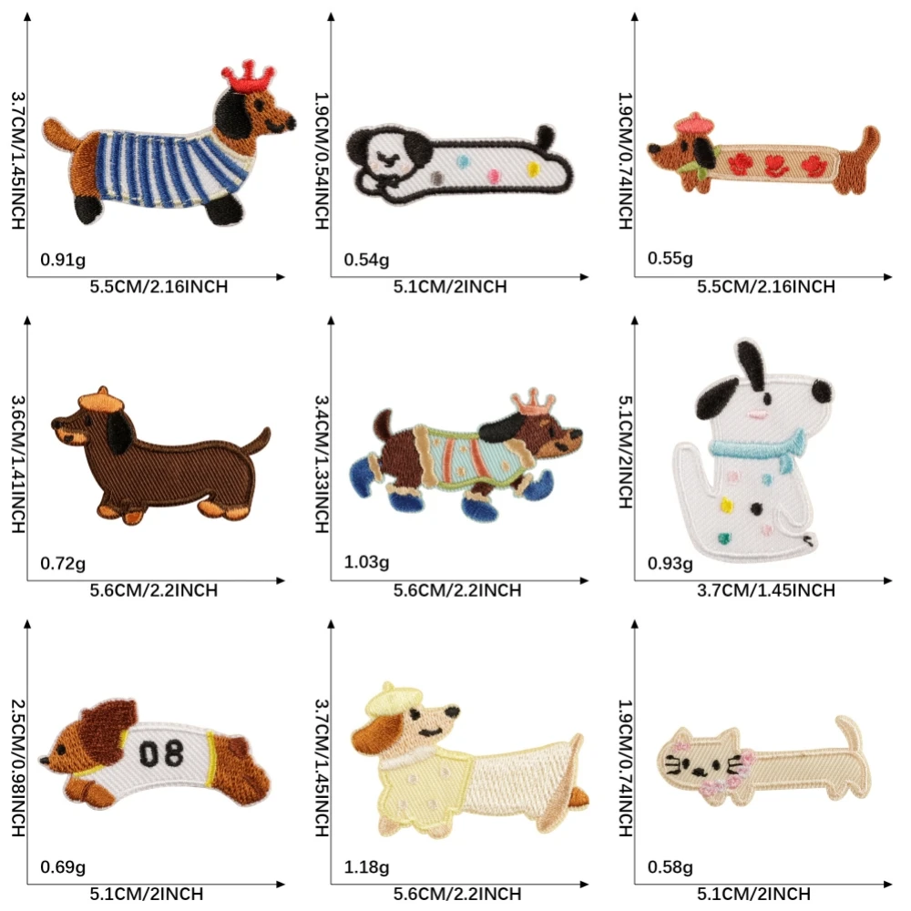 Значок с компьютерной вышивкой, нашивки с мультяшными собаками и животными, аксессуары для одежды, самоклеящиеся нашивки «сделай сам»