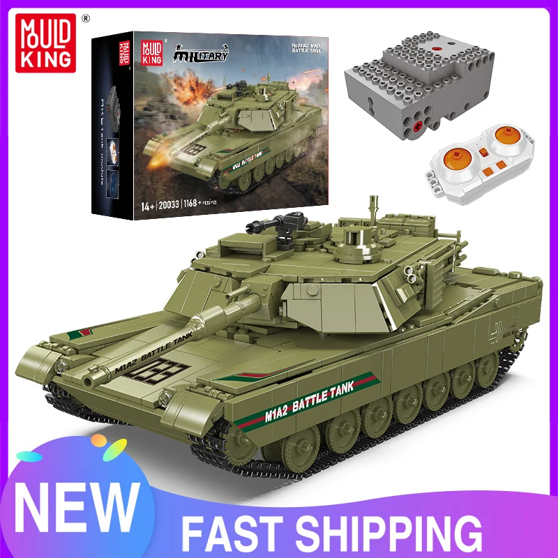 

Mold King 20033, технические танковые игрушки, RC M1A2, основной боевой танк, строительный блок, сборный танк, набор кирпичей, детский рождественский подарок