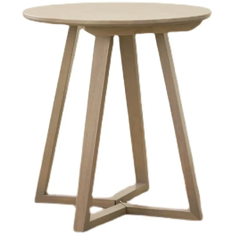All solid wood round coffee table Japanese Nordic cream style negotiation guest lounge area coffee restaurant table