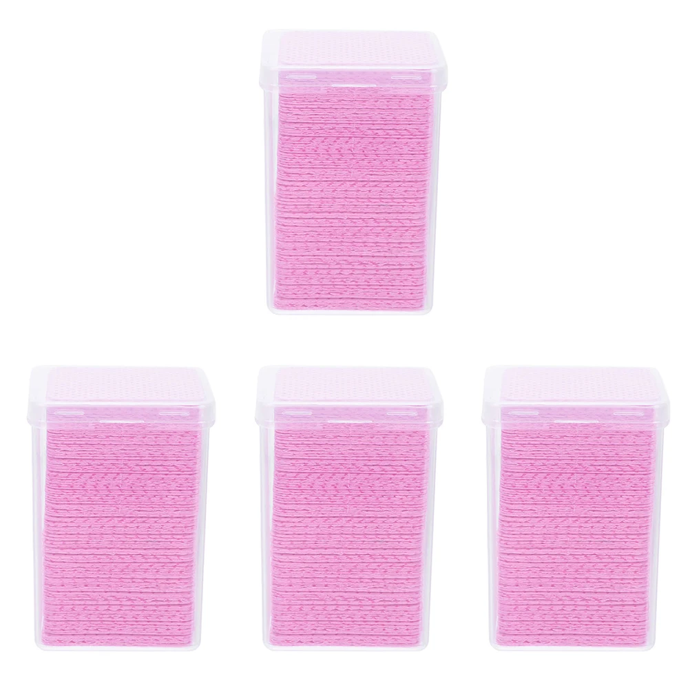 

4boxes Lash Extension Wipes Glue Remover Pad Professional Eyelash Glue Wiper Pink Lash Extension Wipes Remover Pad
