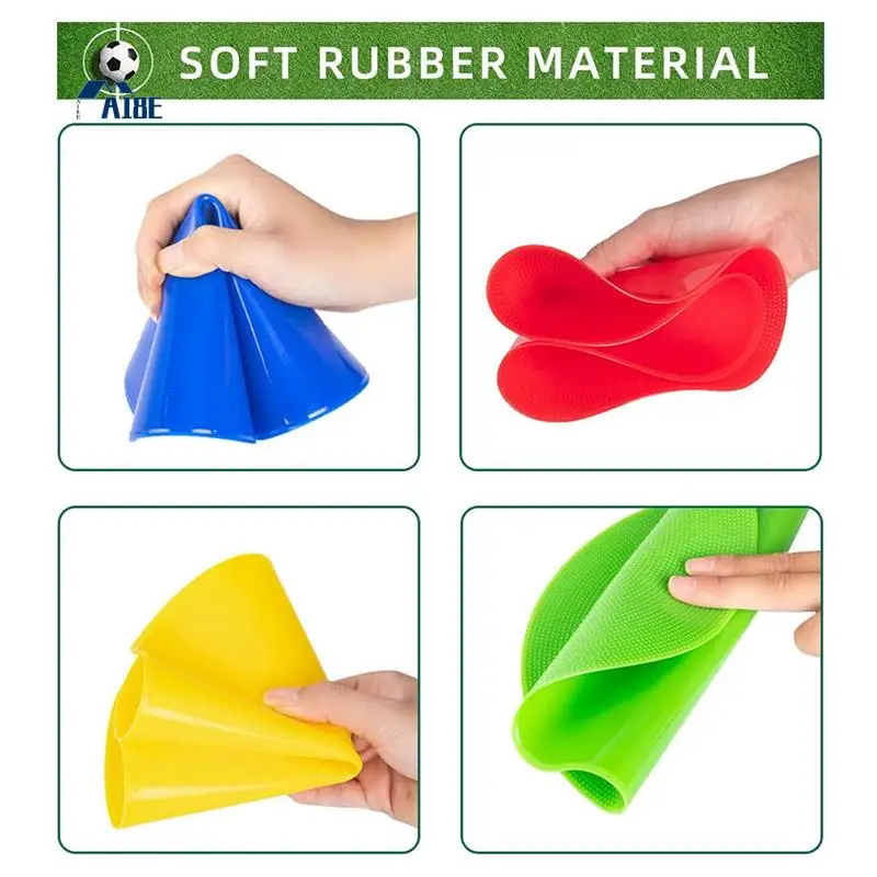 

A18E-24Pcs Colored Spot Marker Non-Slip Agility Markers Flat Cones Dots For Football Basketball Training Dance Practice