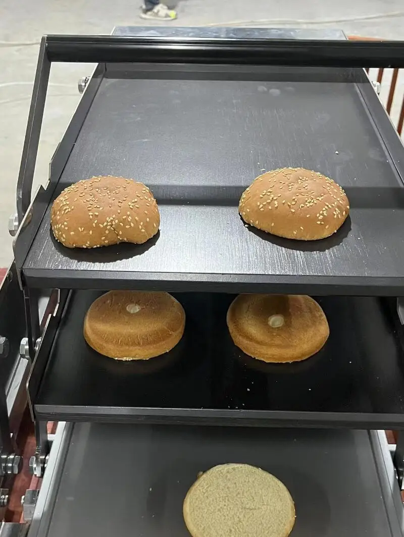 Full Automated Burger Machine Batch Bun Toaster Fast Food Restaurant 3 Layers Hamburger Toaster For Sale