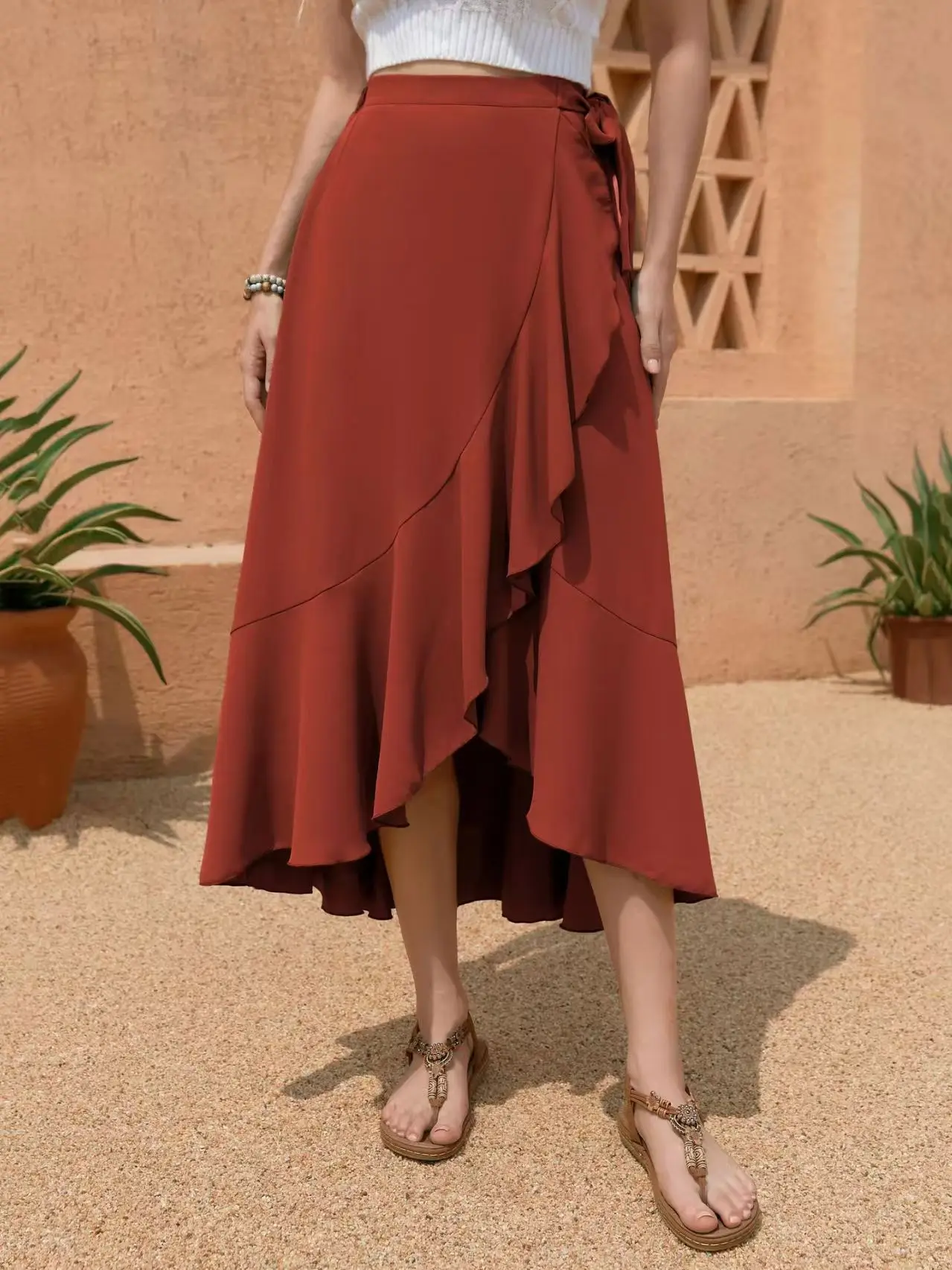 ارتفاع الخصر لوتس لو الدانتيل يصل تنورة با مرونة f الجسم تنورة المرأة عارضة البوليستر غير المستوية تنحنح فضفاضة تناسب