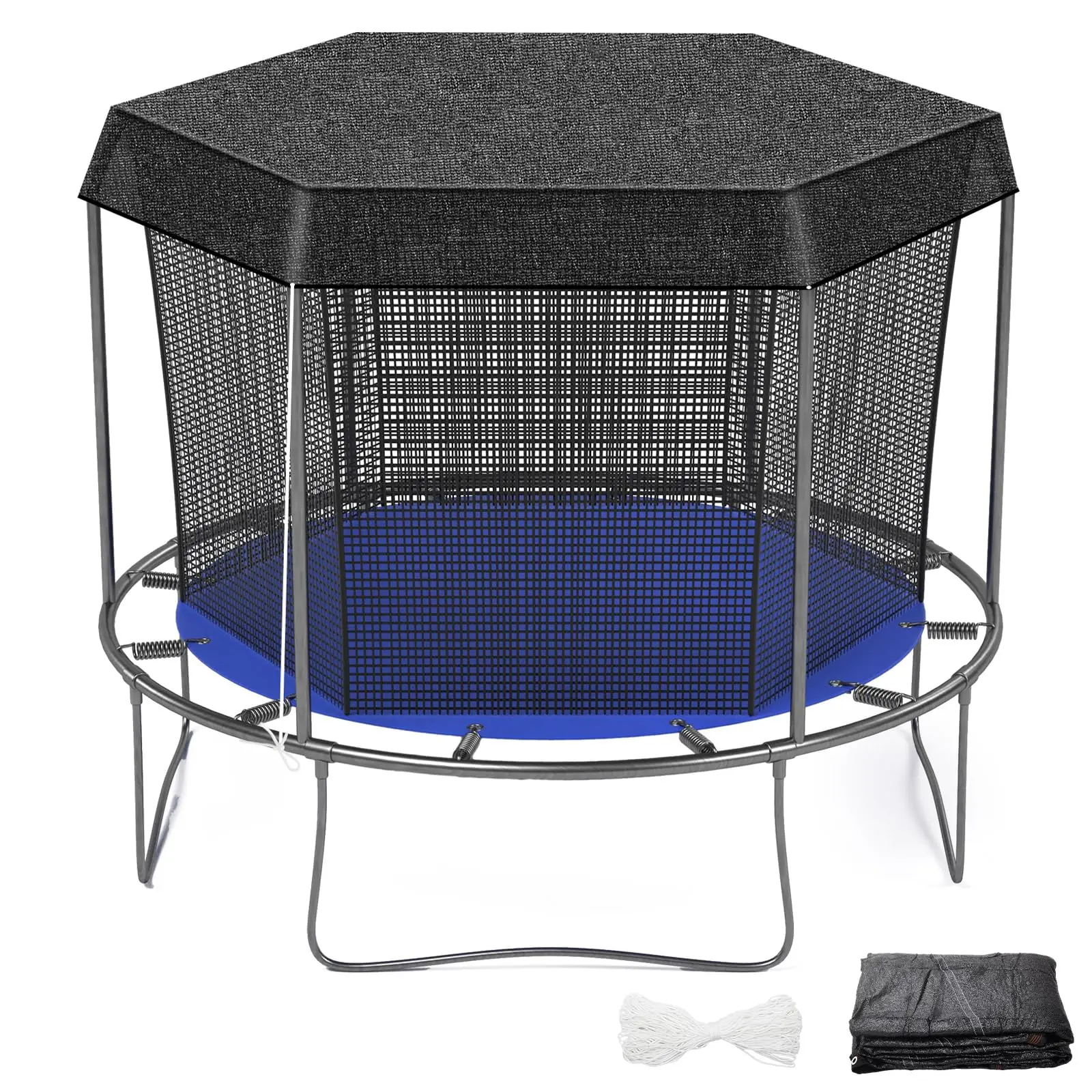 Trampoline Shade Cover Sunshade Trampoline Canopy Cover Mesh Material Trampoline Protective Tool For Picnics Backyards