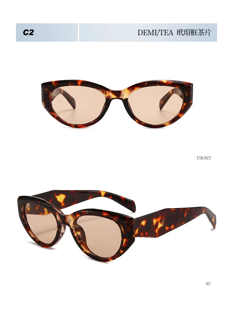 Trendy Beliebte Cat Eye Sonnenbrille Weiblich Männlich Luxus Marke Designer Brillen Outdoor Fahren Reise Schatten Unisex UV400 Lentes – Detail 15