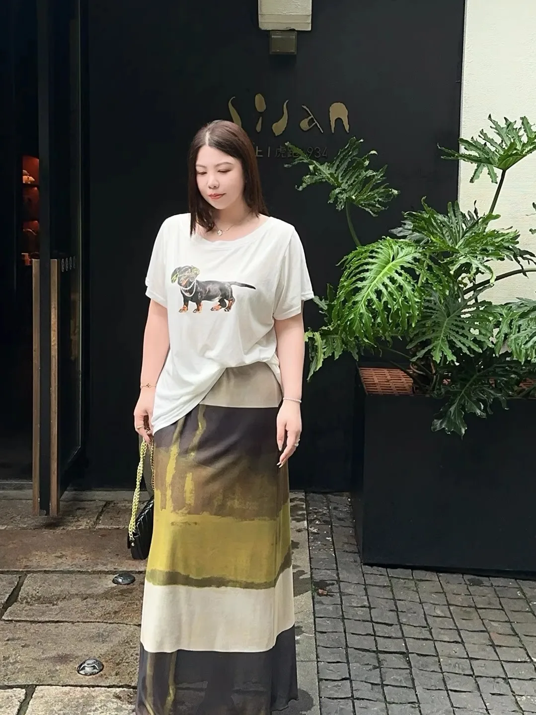 

Daily Commute Mesh Half Skirt Slimming plus Size Summer Design Retro Long Skirt Wooden Ear Casual High Waist Straight Cut