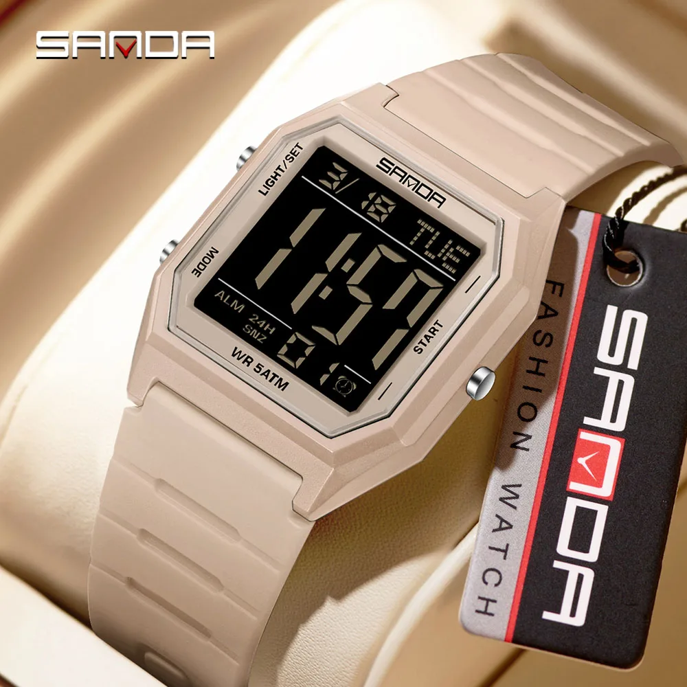 

SANDA 6355 Sports Digital Watches for Man Multifunctional Luminous Alarm Clock Calendar Countdown Fashion Men Electronic Watch