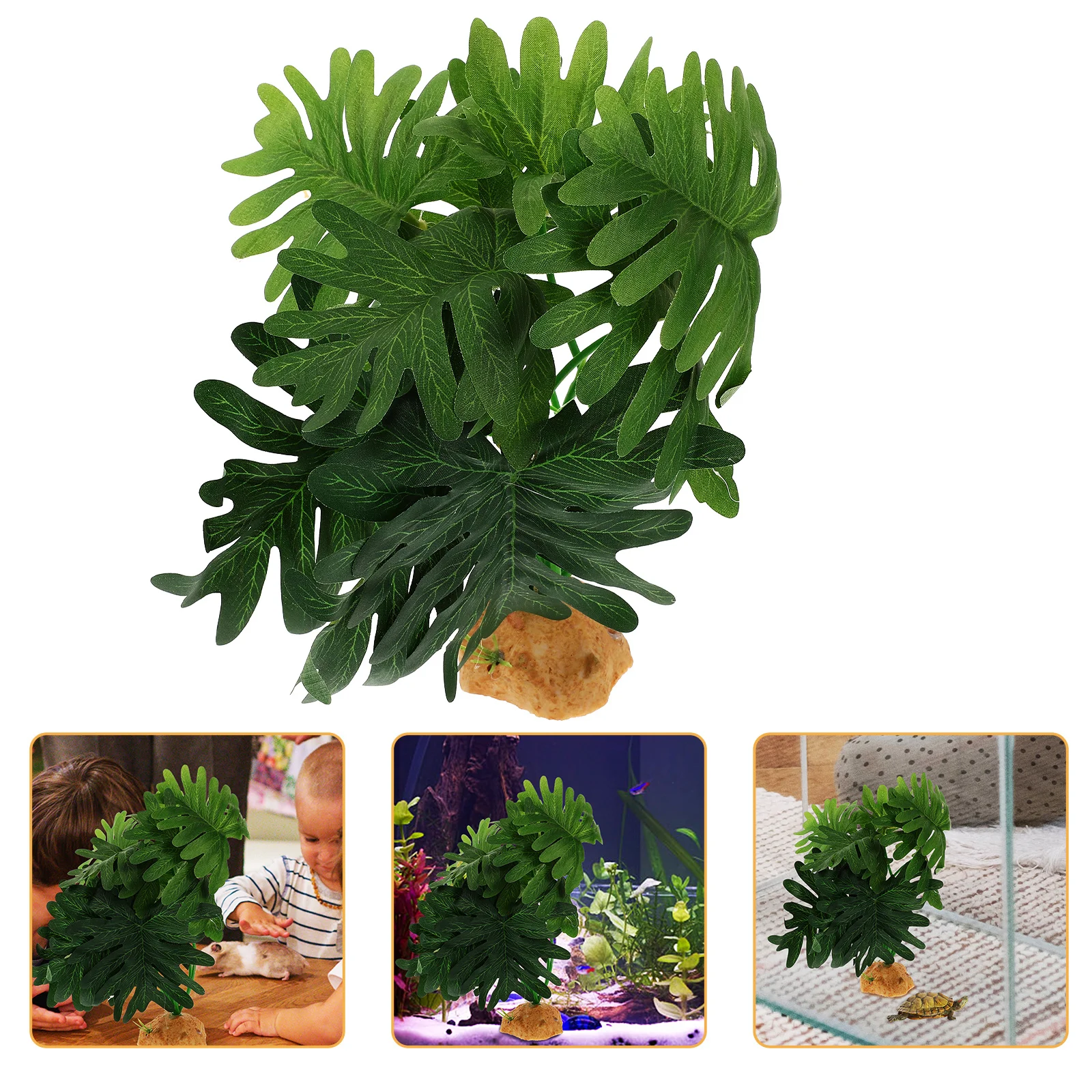 

Reptile Terrarium Plant Artificial Decoration Simulation Green Plant Ornament for Reptile Habitat Fish Tank Terrarium Plants