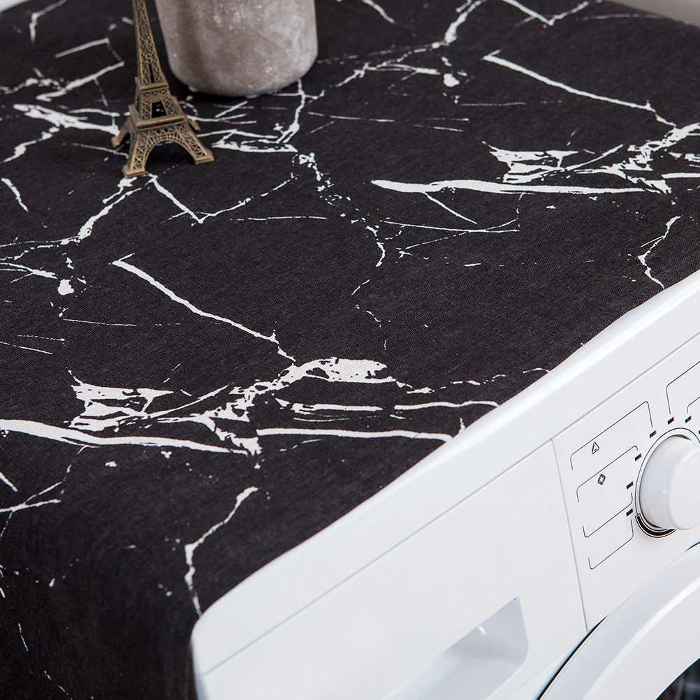 

Fridge Cover Marble Pattern Dust Proof For Refrigerator Washing Machine Sunscreen Protection Cover Household Appliance
