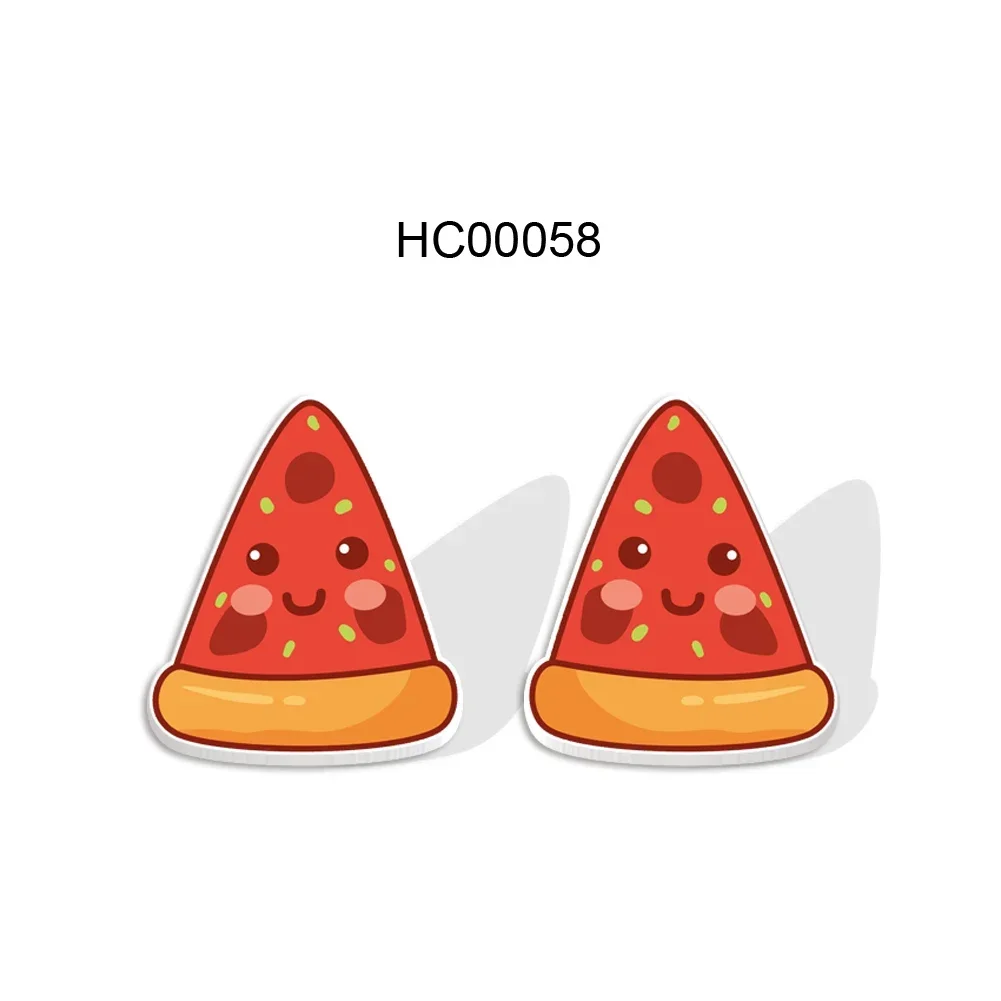 Cute Food Earrings Acrylic Stud Earring Pizza Toast For Girls Handcraft Epoxy Earrings Gifts