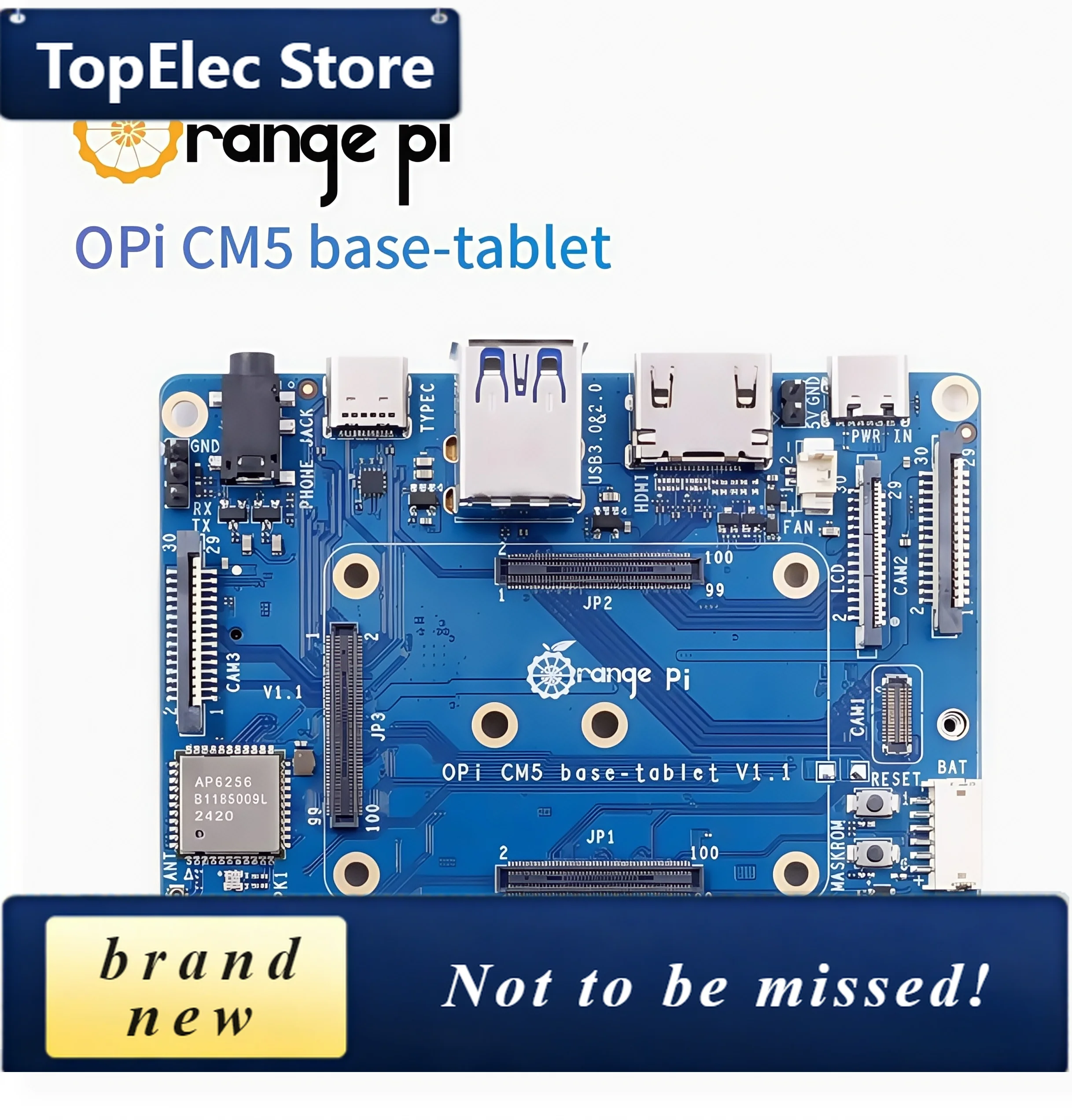 TopElec Orange Pi CM5 Base-tablet Core Board Supporting Baseboard Base-tablet