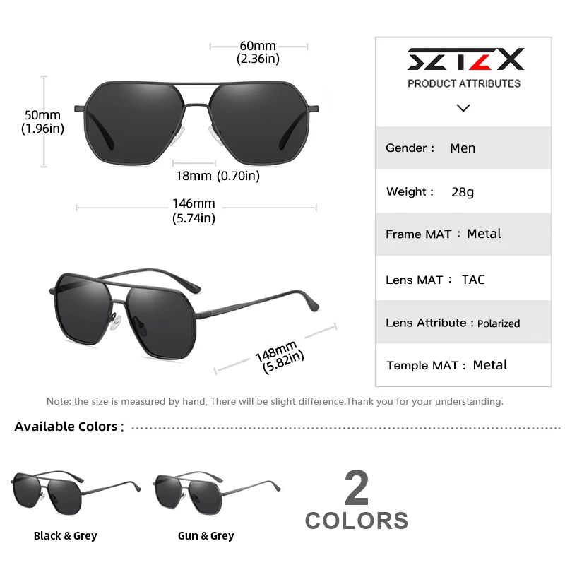 SZTZX New Fashion Aluminum Polarized Sunglasses Men Women Anti-Glare Driving Shade Sun Glasses Anti-UV Square Casual Eyewear
