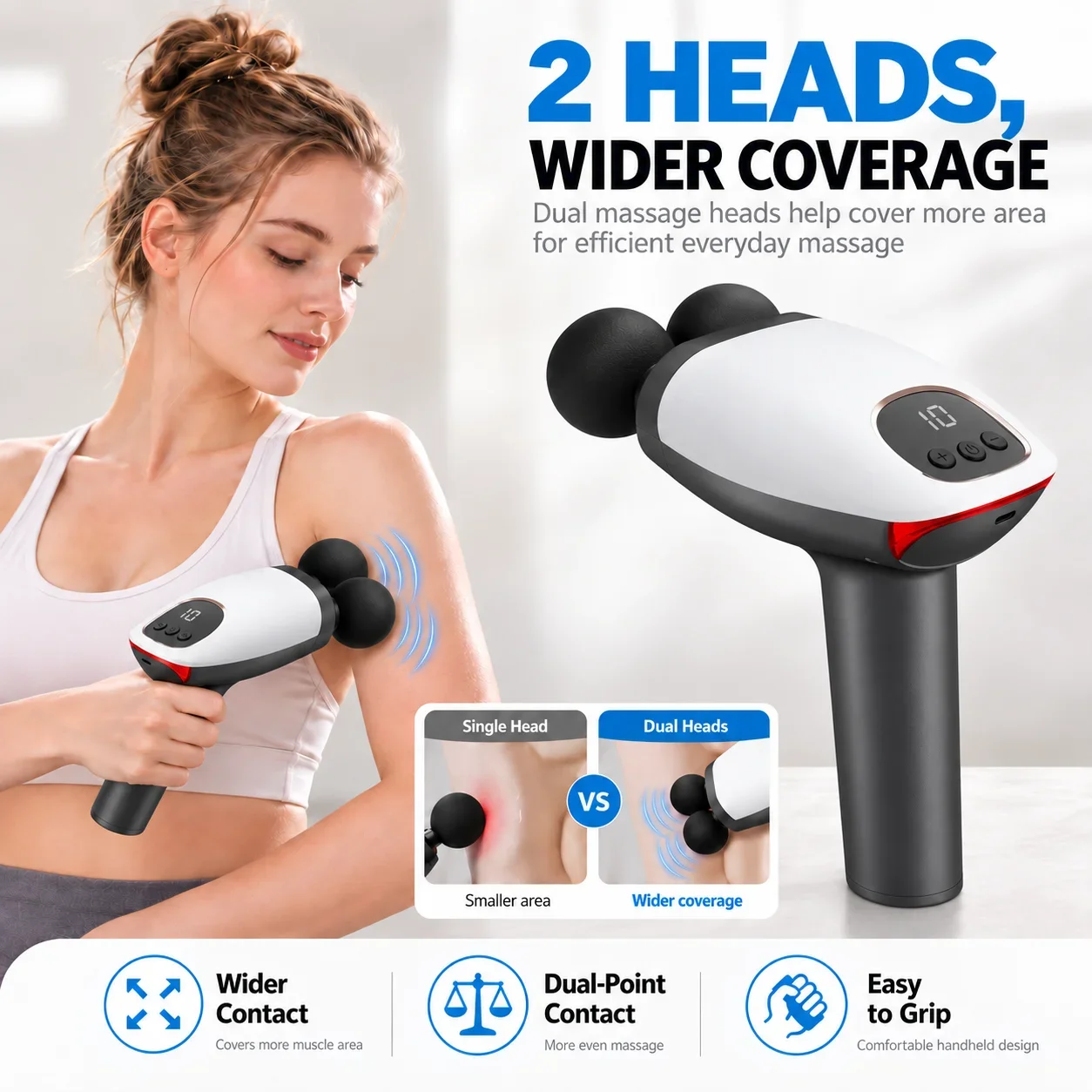 Professional Massage Gun Aluminum Alloy Electric Percussion Fascia Gun Deep Tissue Muscle Massager for Neck Back Body Pain Relie