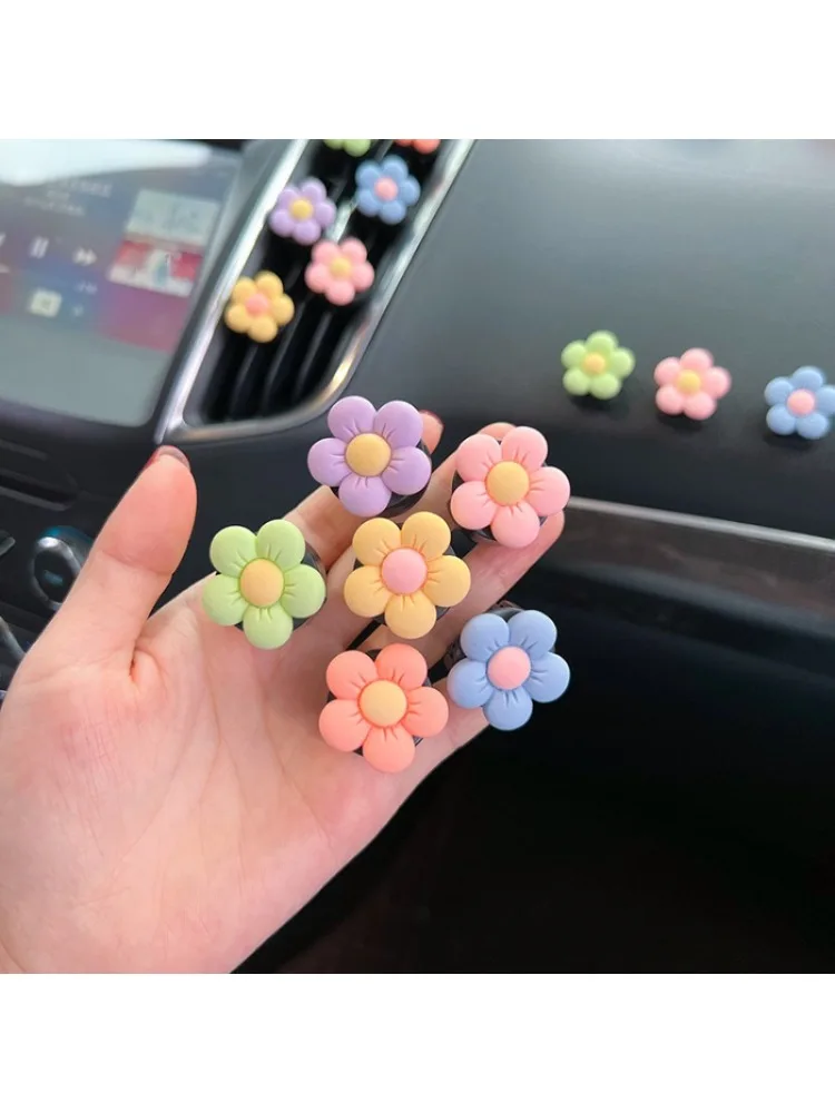 Ensemble de 6/3/1 pièces de Clip de ventilation de sortie de voiture, petite marguerite, Clip de climatisation, décoration intérieure de voiture, Clip de parfum d'aromathérapie, cadeau
