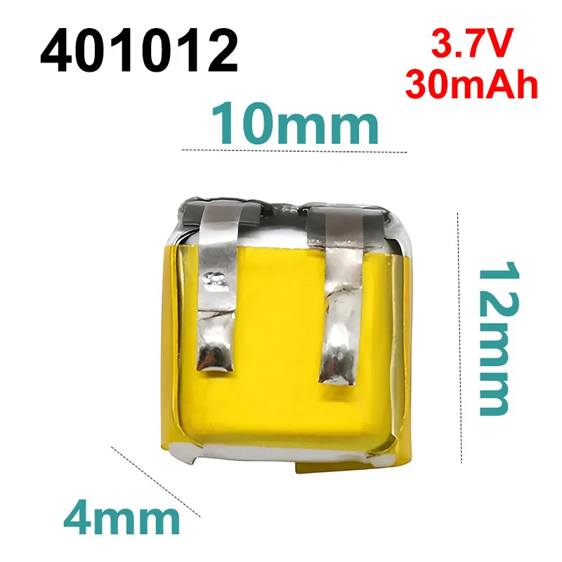 

401012 401012 Battery 3.7V 30mAh 401012 Bluetooth Earphones Lithium Polymer Rechargeable Battery
