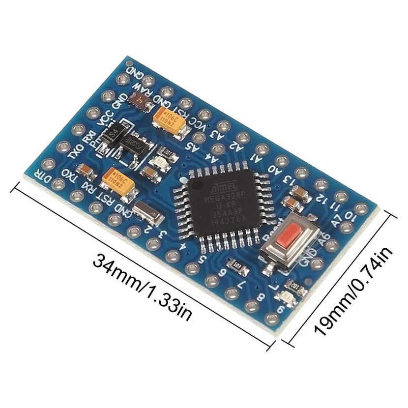 PRO Mini Atmega328P-AU 5V/16MHz Development Board Microcontroller Bootloadered with Pin Headers for Arduino image 6