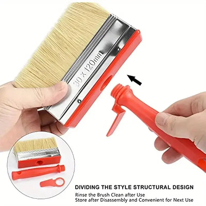 1Pcs Smooth Flat Head Paint Brush For Painting Walls Labor Saving Hand Tools Limewash Brush
