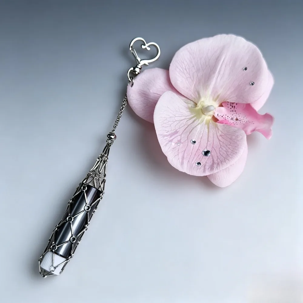 

Simulation Flower Butterfly Fashion Keychain Backpack Decoration Keyring Metal Pocket Lipstick Pouch Gift Jewelry Bag Pendant