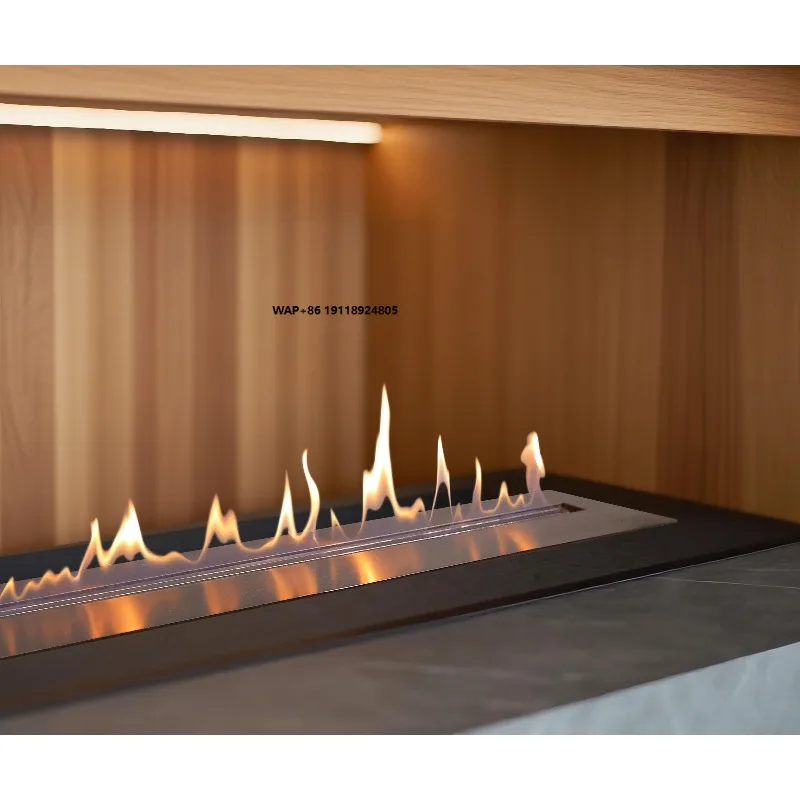 

Современный умный биоэтанольный камин из нержавеющей стали для помещений с дистанционным управлением и управлением через приложение для использования в виллах