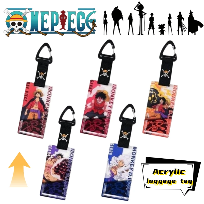 One Piece Monkey D. Luffy Roronoa Zoro Sanji Cartoon Cute Acrylic Luggage Tag, Business Trip Travel Suitcase Anti-Lost ID Tag