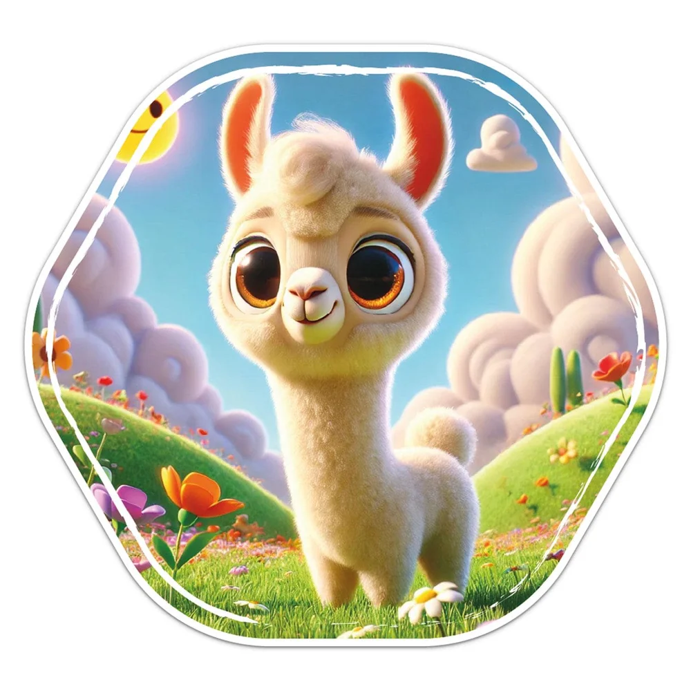 Sweet Llama Animal Vinyl Car Sticker Self Adhesive Decal for Truck Window and Travel Case Creative Car Decor