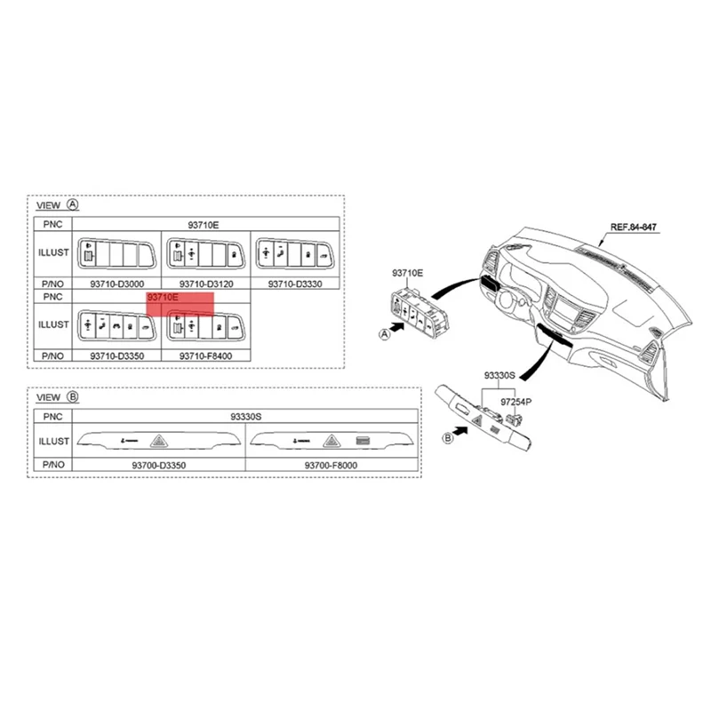 Car Instrument Luminance Headlight Adjustment Switch Button 93710-F8400 For Hyundai Tucson 2015-2018 OFF Tailgate Switch Parts-A