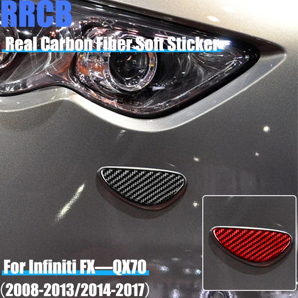 

Real Carbon Fiber Car Accessories Front End Trim Cover Soft Sticker For Infiniti FX35 FX37 FX50 2008-2013 QX70 2014-2017