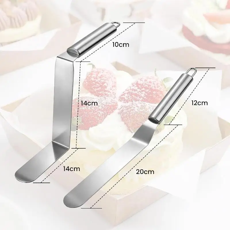 1/2Pcs Stainless Steel Baking Spatula Lifter Set With Food Grade Material Comfort Grip Handle For Cake Decorating Home Baking