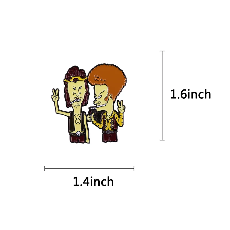 Smoking Beavis N Butthead Enamel Pin Funny Cartoon TV Series Badge Backpack Decoration Jewelry view 3