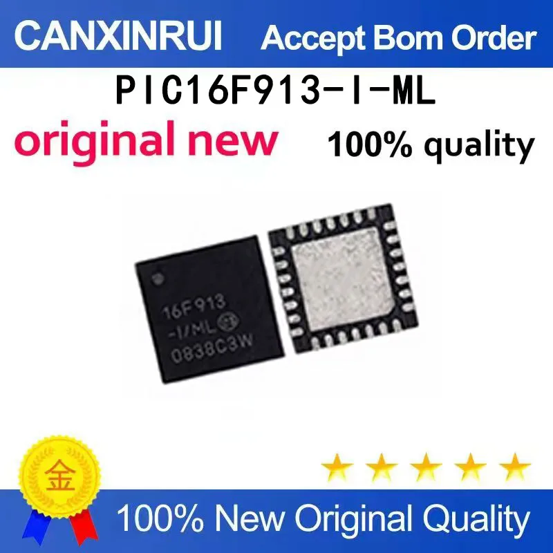 

(5pcs-100pcs）Brand new original PIC16F913-I-ML 16F913 QFN28 spot chip IC