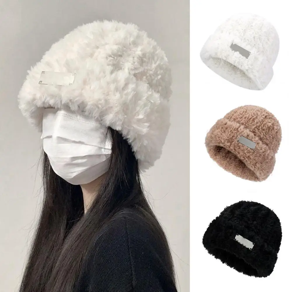 Weather Headwear Cozy Fuzzy Plush Winter Hat For Women Stylish Dome Brim Fisherman Cap With Sun Protection Windproof For Outdoor