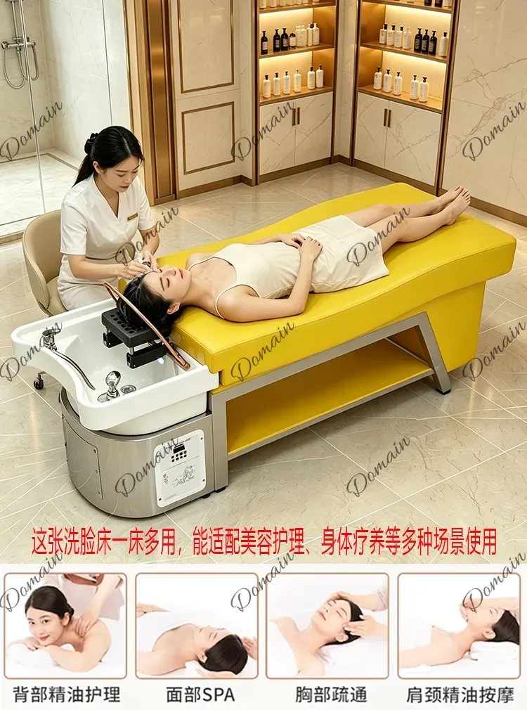X46 Multifunctional Shampoo Face Bed With Smart Water Heater Beauty Salon Hair Salon Constant Temperature Flush Shampoo Bed