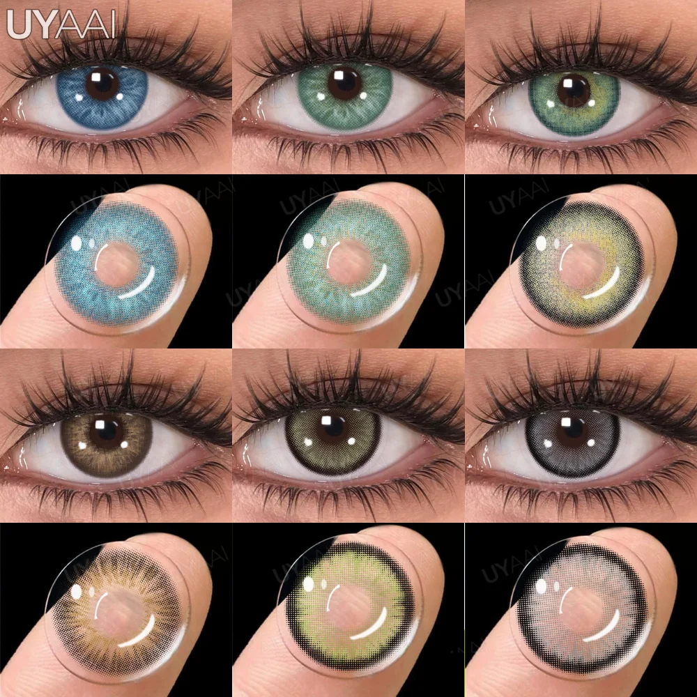 UYAAI 1 Pair Colored Contact Lenses for Eyes Blue Eye Lenses Green Fashion Lenses High Quality Brown Natural Lenses Gray Lenses