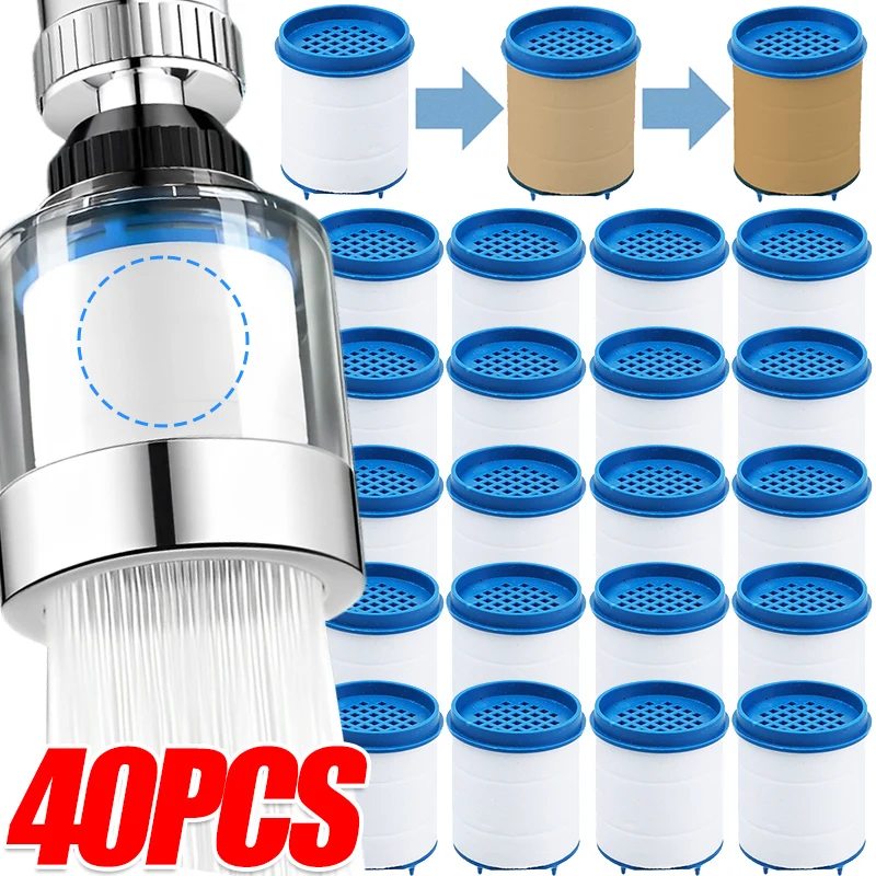 

10/40pcs Faucet Filter Elements Tap Water Purifier For Home Kitchen Bathroom Sink Sediment Rust Odor Remover Filtration System