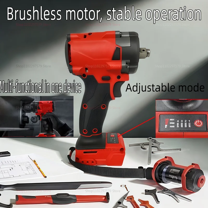 BrushlessCordless1/2Impact Wrench Car Truck Repair Tool Rechargeable with No Battery Included Heavy Duty Electric Screwdriver