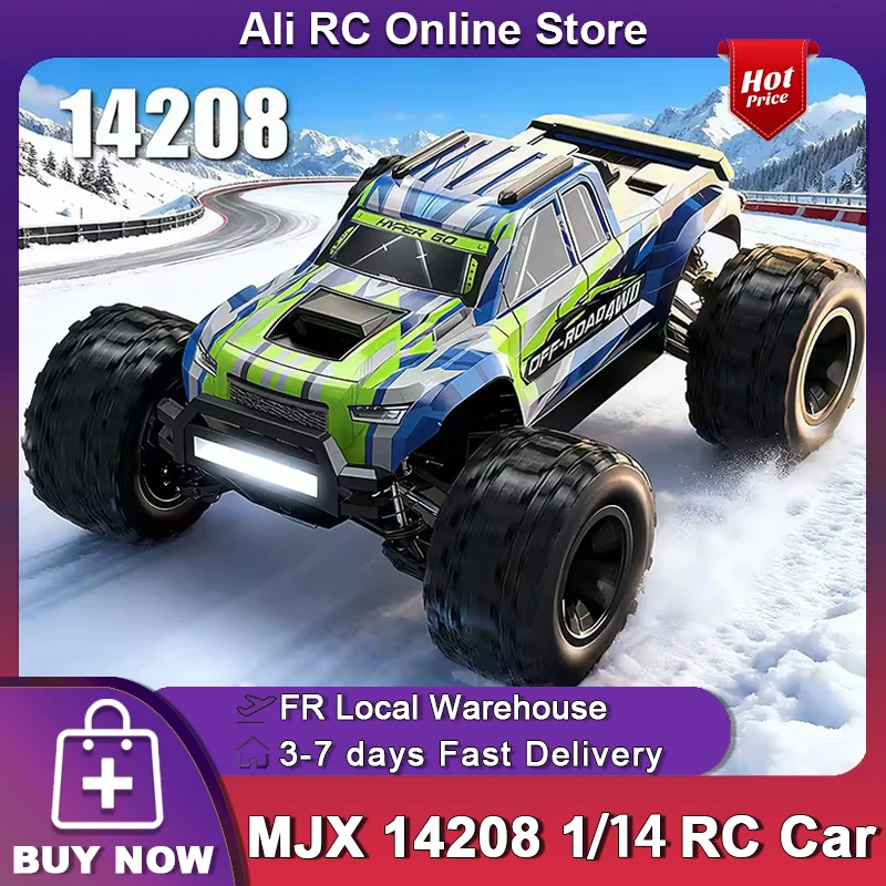 (En stock) nouveau MJX HYPER GO 14208 1/14 voiture RC sans balais 41 KM/H Monster haute vitesse 2.4G camion télécommandé véhicule tout-terrain voiture d'escalade RTR 1:14 modèle RC jouet garçon cadeau