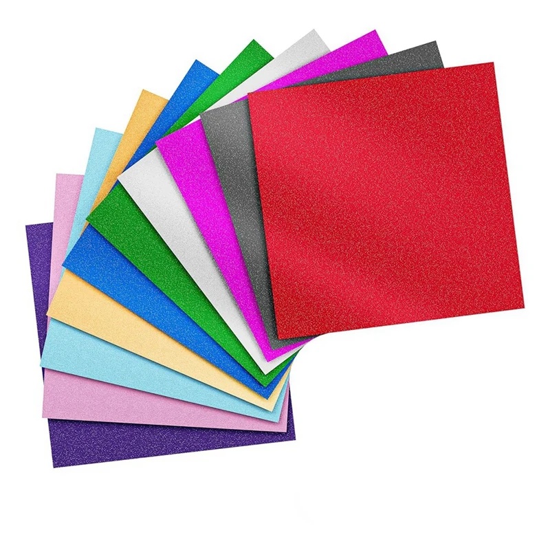 Glitter for , 12x12in Shimmer Vinyl Permanent Sheets, 10Pcs Glitter Adhesive Vinyl Bundle for DIY [33A HPro]
