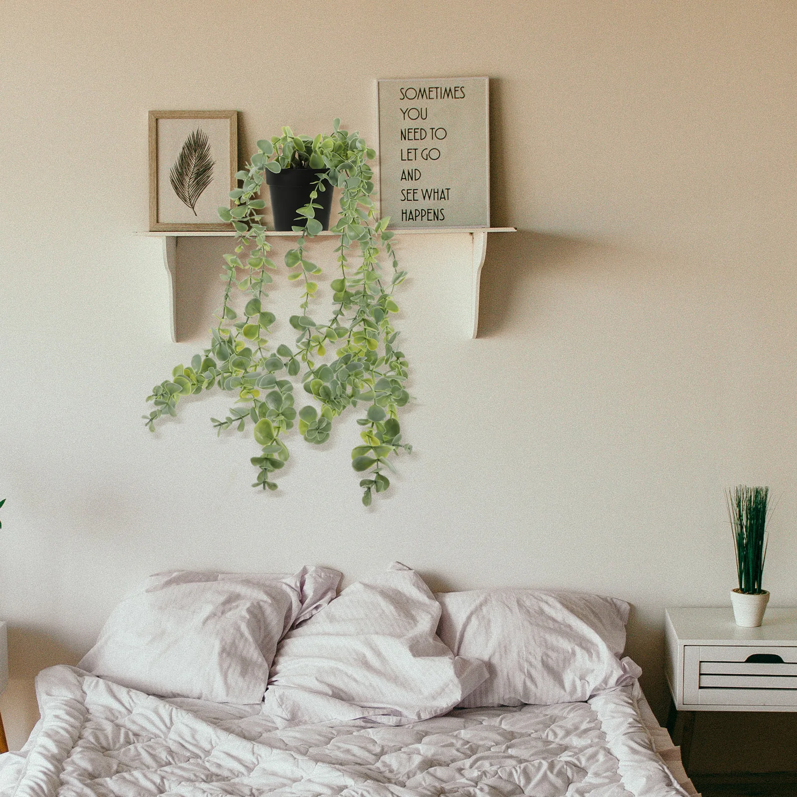 

Artificial Hanging Plant Eucalyptus Leaf Faux Potted Greenery Wall Ceiling Decor Plants Home Decor Artificial Plants