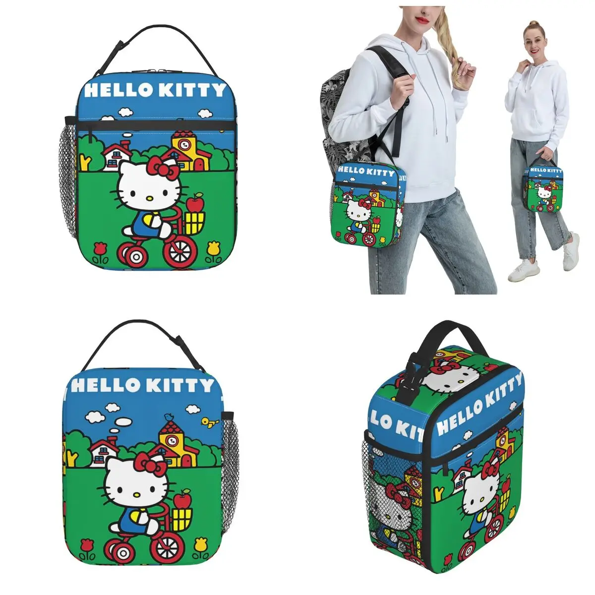 Hello Kitty Accessories Insulated Lunch Tote Bag For Travel Food Storage Bag Reusable Cooler Thermal Lunch Box