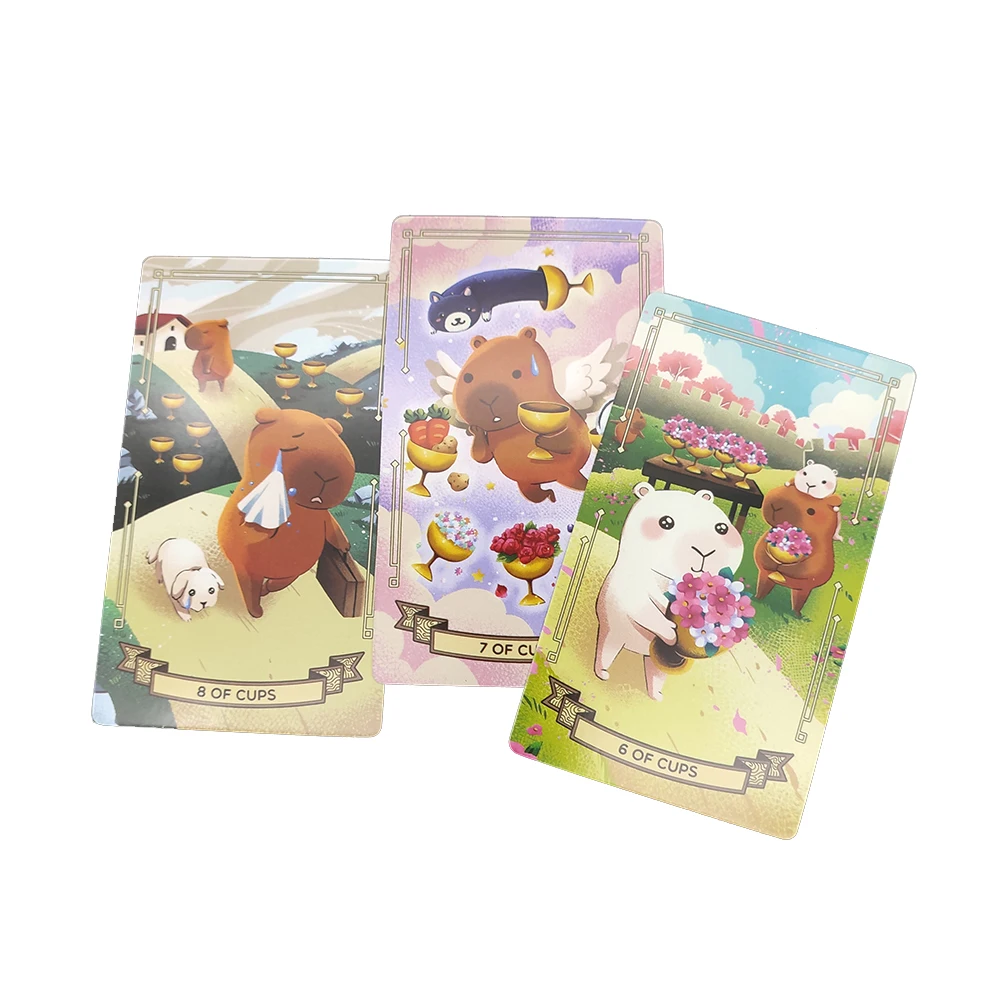 12 x 7CM Capybarot Divination Tarot Deck with Guidebook   Fate Unique Cards Deck English Version Esoterism