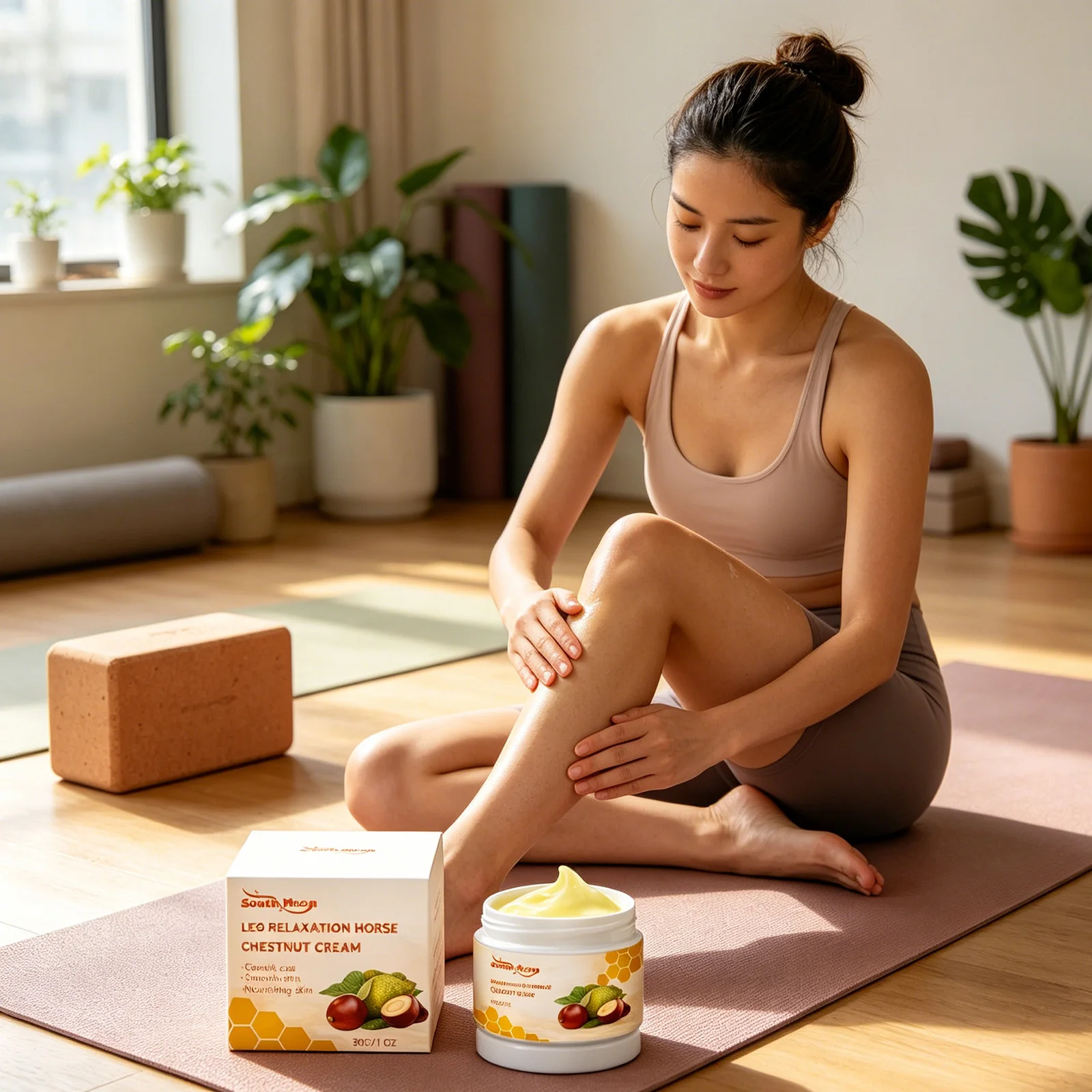 

South Moon Leg Relaxation Horse Chestnut Cream Sooth Leg Swelling Muscle Stress Relief Improves Blood Circulation Leg Care Cream