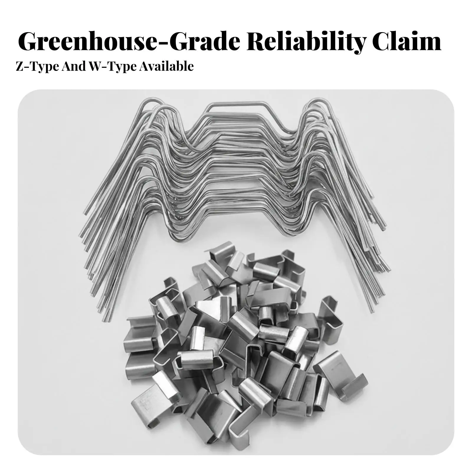 Rust Resistant Greenhouse Glass Clip for Panel Installation Metal Z Type Fastener for Aluminum Greenhouse Frame Replacement