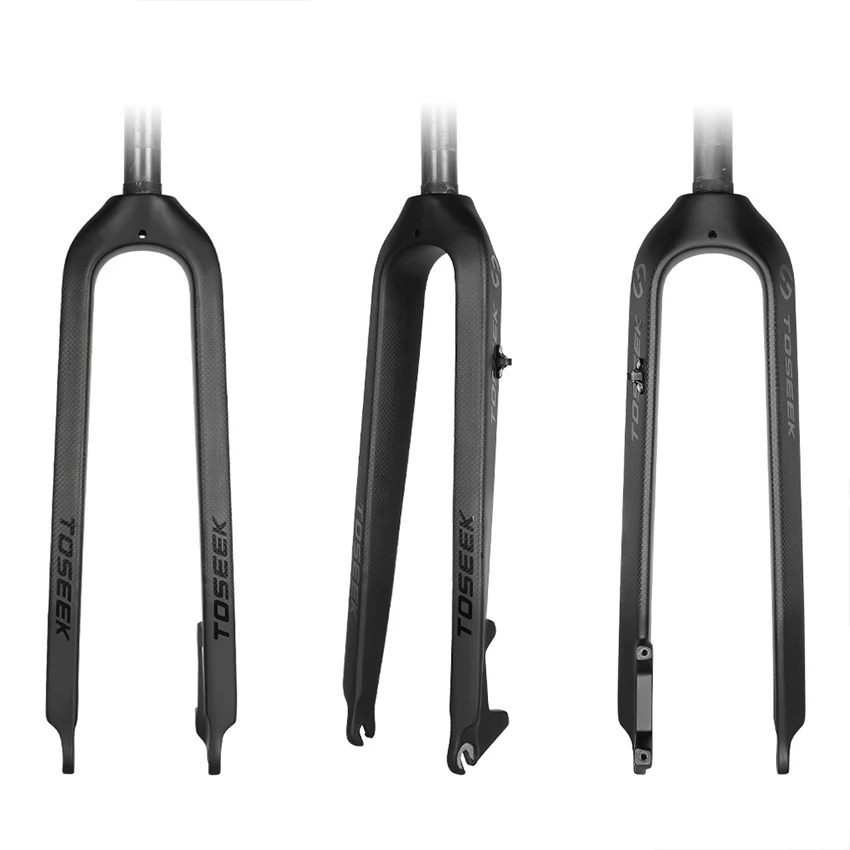 TOSEEK Customized T700 Full Carbon Fibre MTB Rigid Hard Fork 27.5/29er Disc Brake Front Fork for Mountain Bike OEM ODM