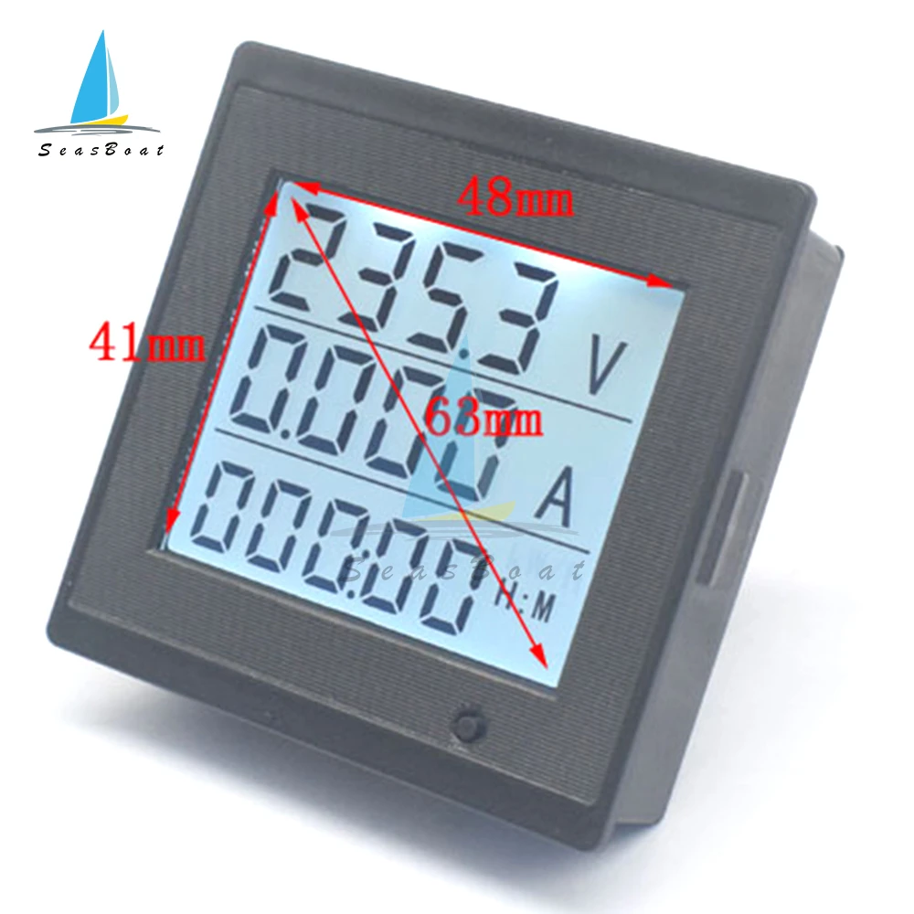 Imagem -02 - Digital Display Led Voltímetro Amperímetro Wattmeter Medidor de Energia Corrente Tensão Tester 12v 24v 220v ac 80300v Dc6v200v 20a