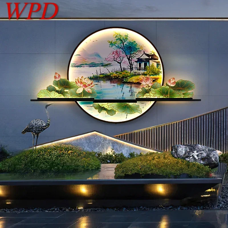 

WPD Outdoor Mural Lamp LED Creative Circular Landscape Waterproof Mural Outdoor Villa Courtyard Garden Decoration Painting