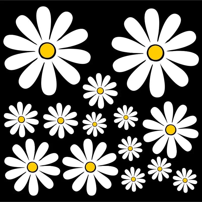 

Car stickers 1 set daisy vinyl for motorcycle car refrigerator laptop sticker pvc waterproof sunscreen 15CM