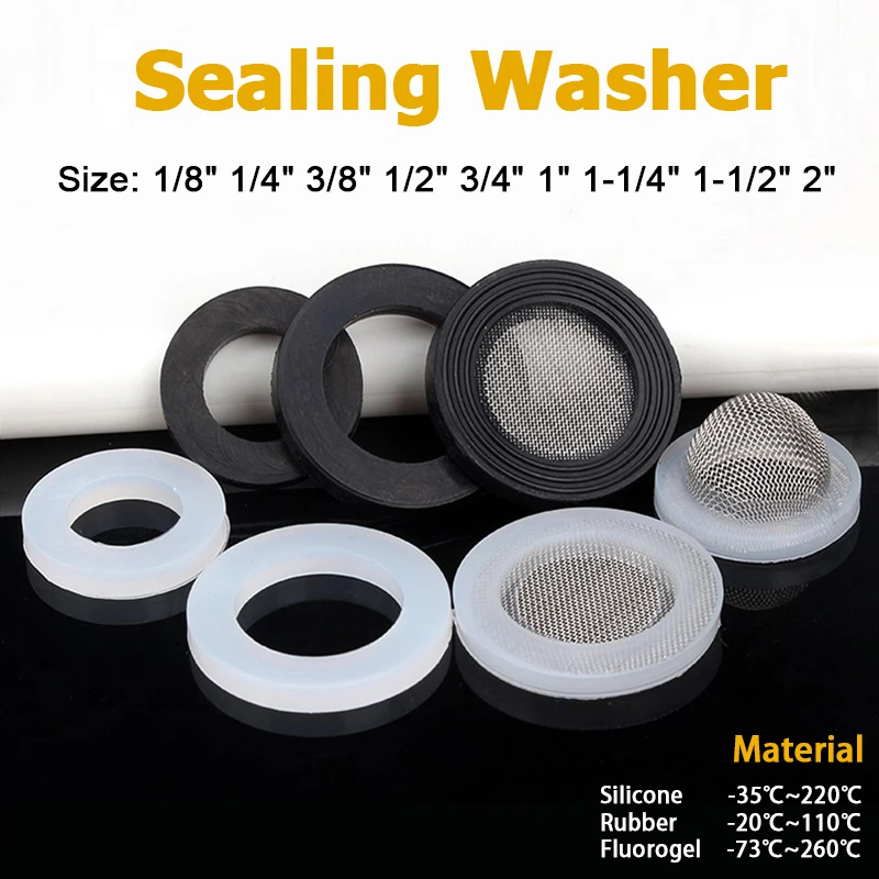 5-100 sztuk uszczelek 1/8"1/4"3/8"1/2"3/4"1"1.2"1.5"2" Gumowy/silikonowy/PTFE pierścień uszczelniający do dyszy prysznicowej wąż rura miechowa podkładka