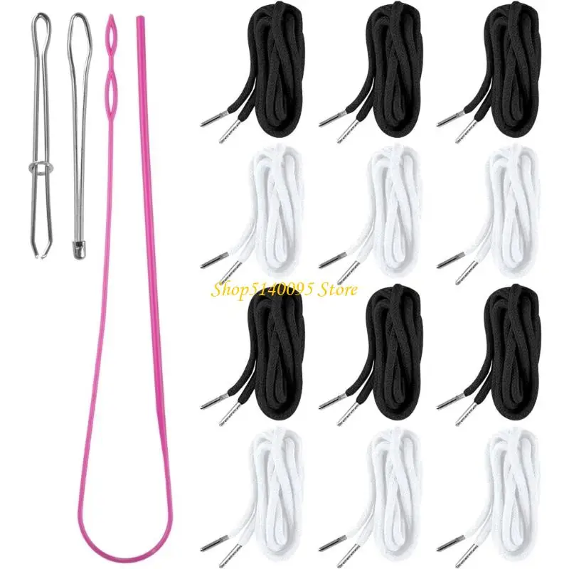 

DXAE Drawstring Repair Kits Set with 12 Cord And 3 Threader For Garment Accessories